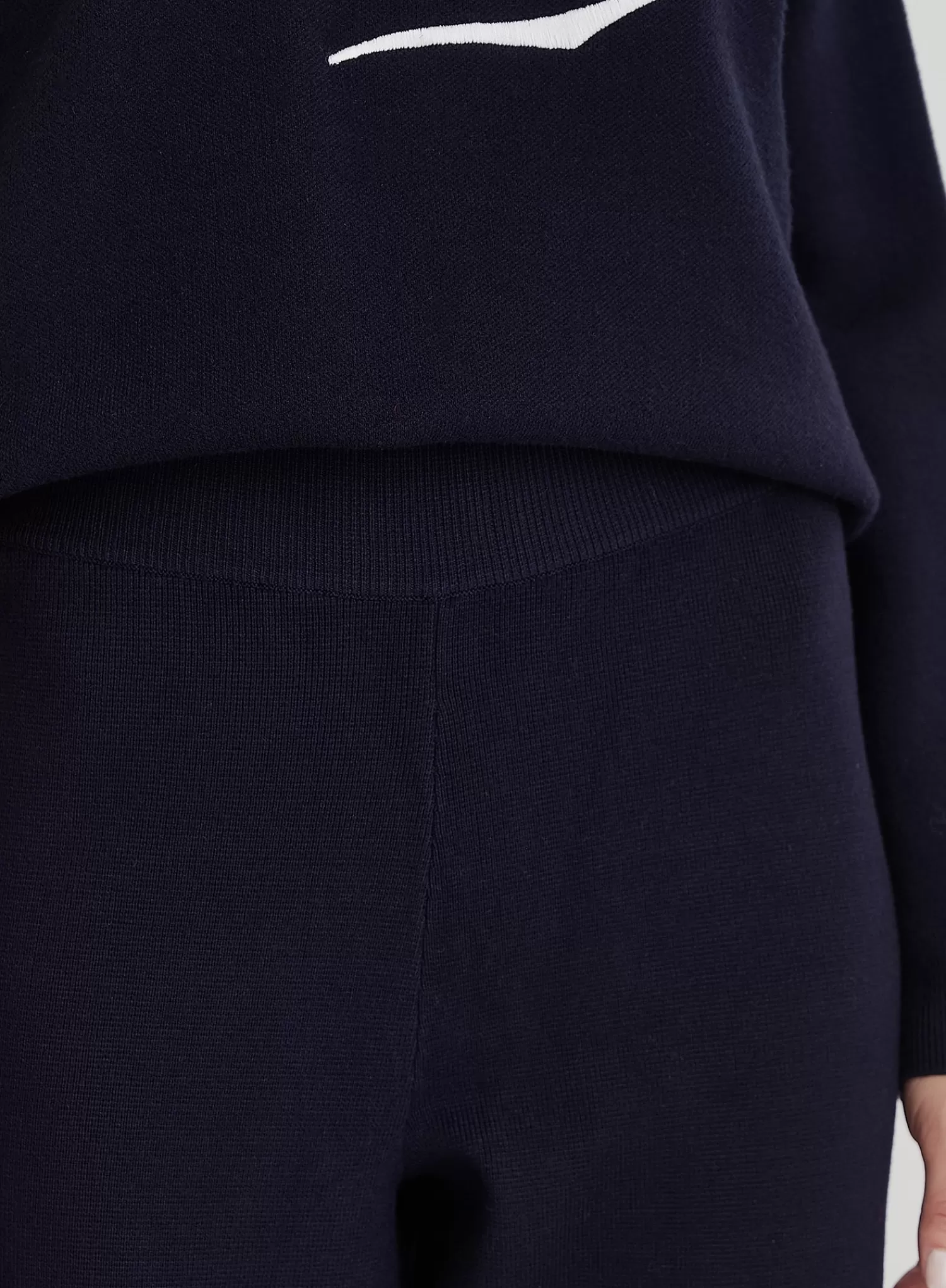 Navy Knitted Wide Leg Trouser- Cameron-4th & Reckless Best