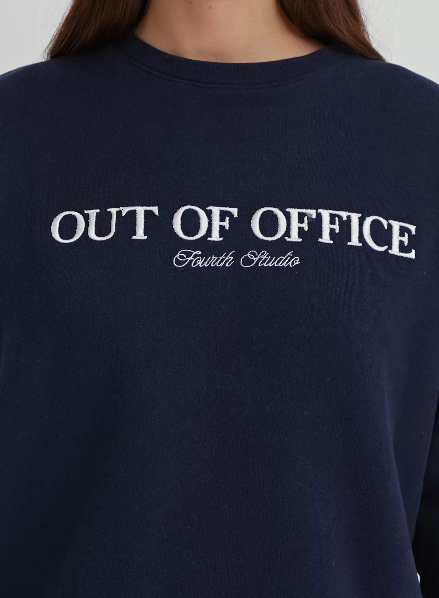 Navy Out Of Office Embroidered Oversized Sweatshirt - Peyton-4th & Reckless Flash Sale