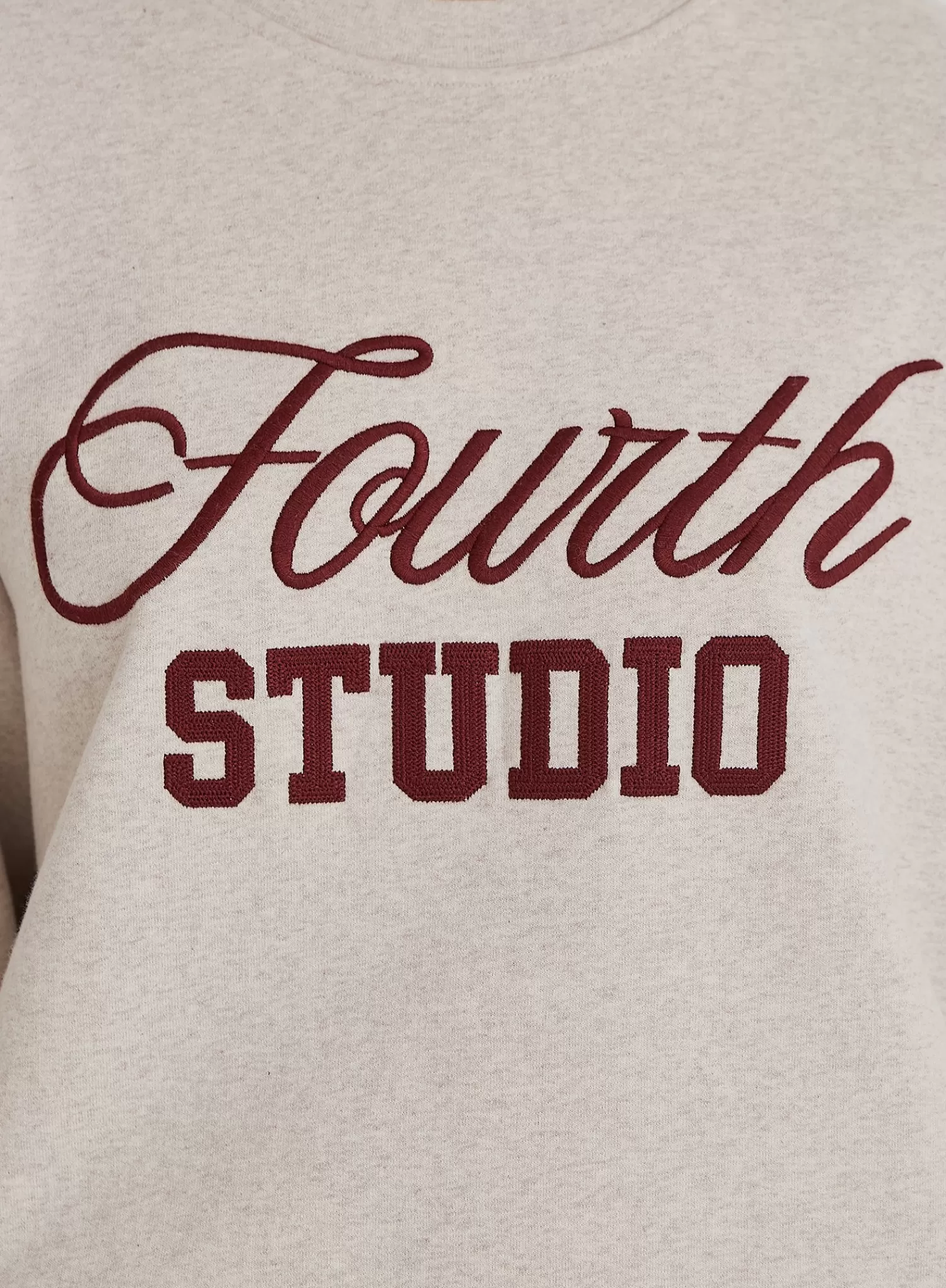 Oatmeal Fourth Studio Slogan Oversized Sweatshirt- Chester-4th & Reckless Sale