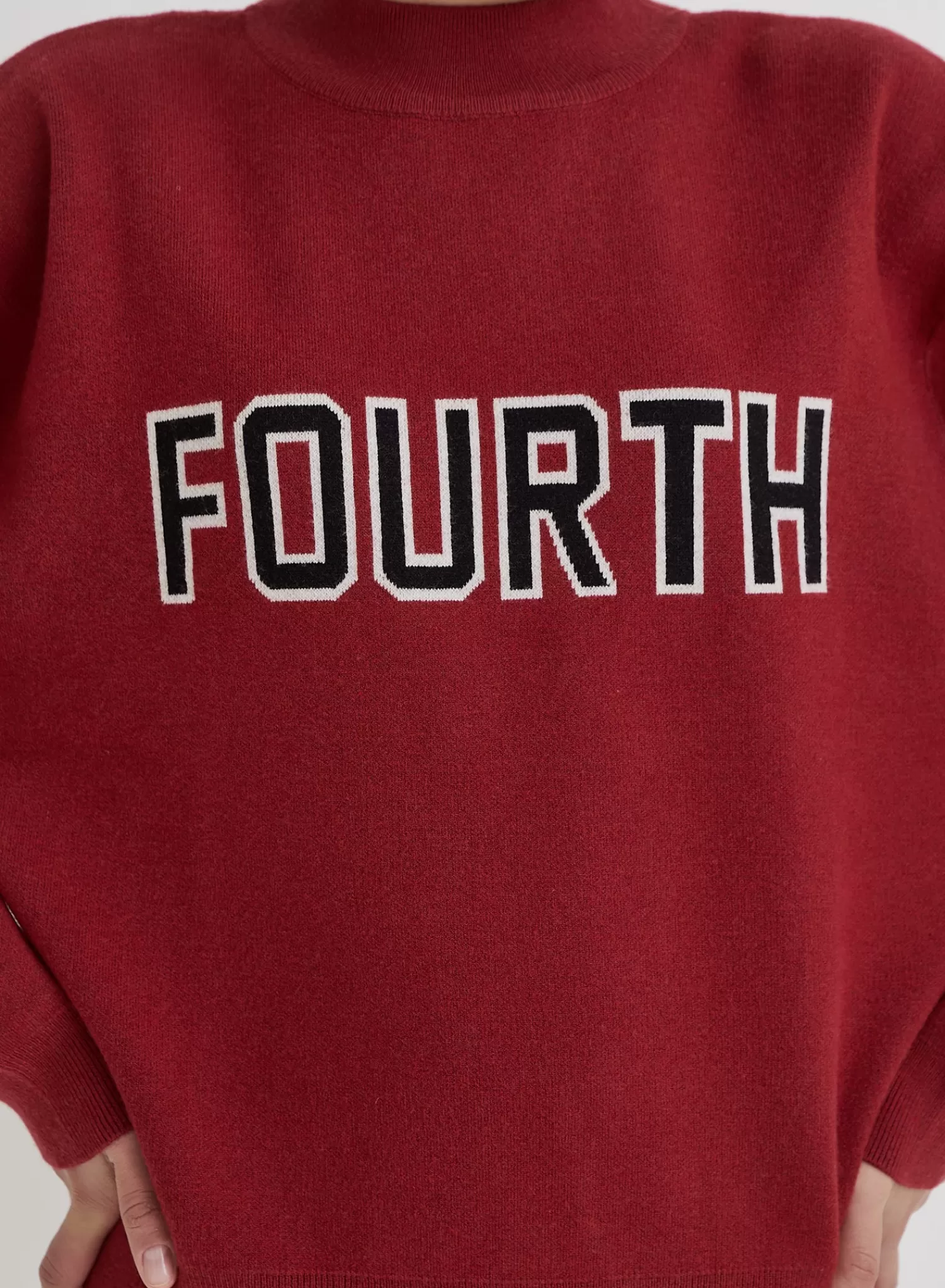 Red Fourth Branded Knitted Oversized Jumper- Lidia-4th & Reckless Flash Sale