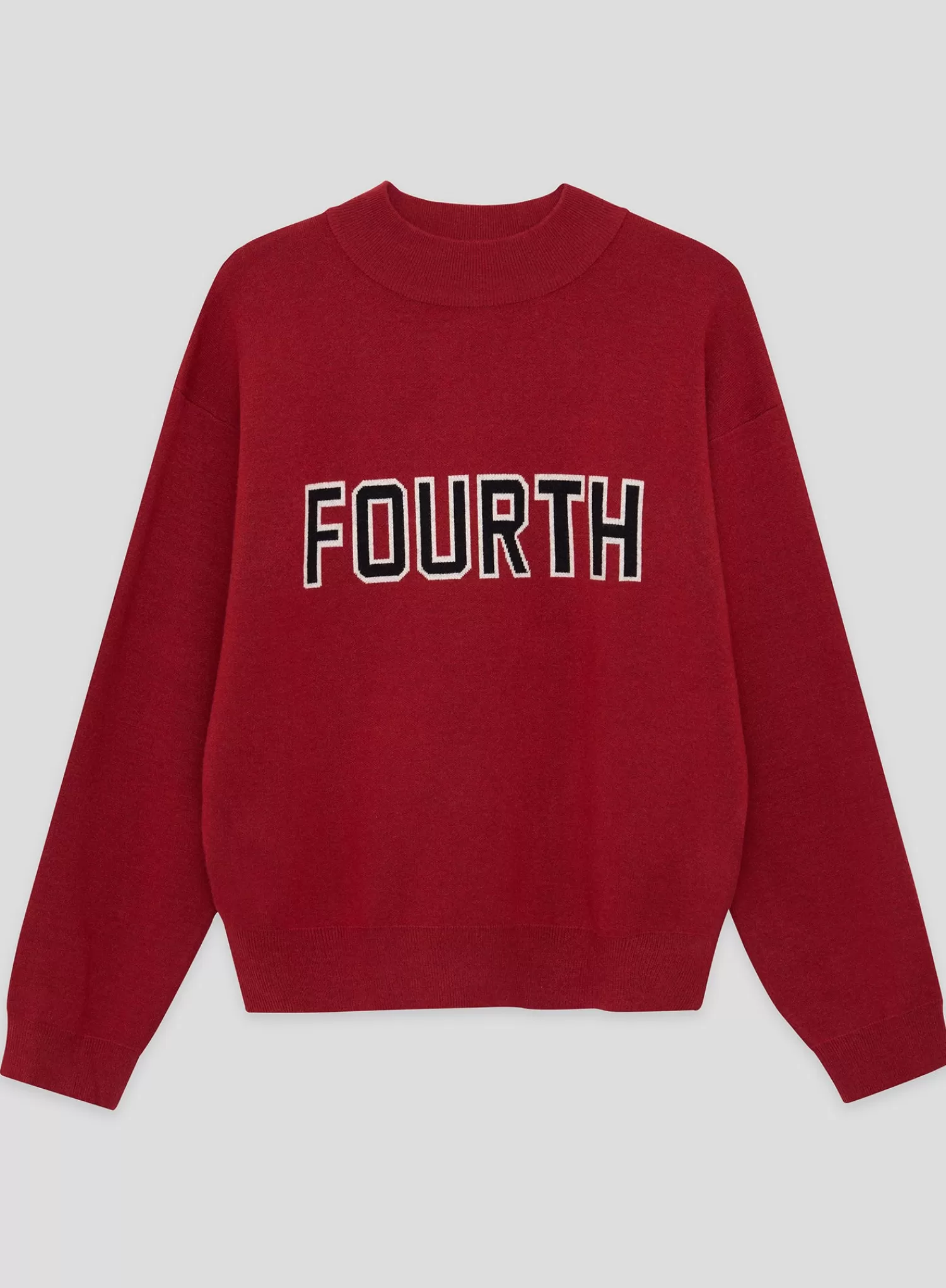 Red Fourth Branded Knitted Oversized Jumper- Lidia-4th & Reckless Flash Sale