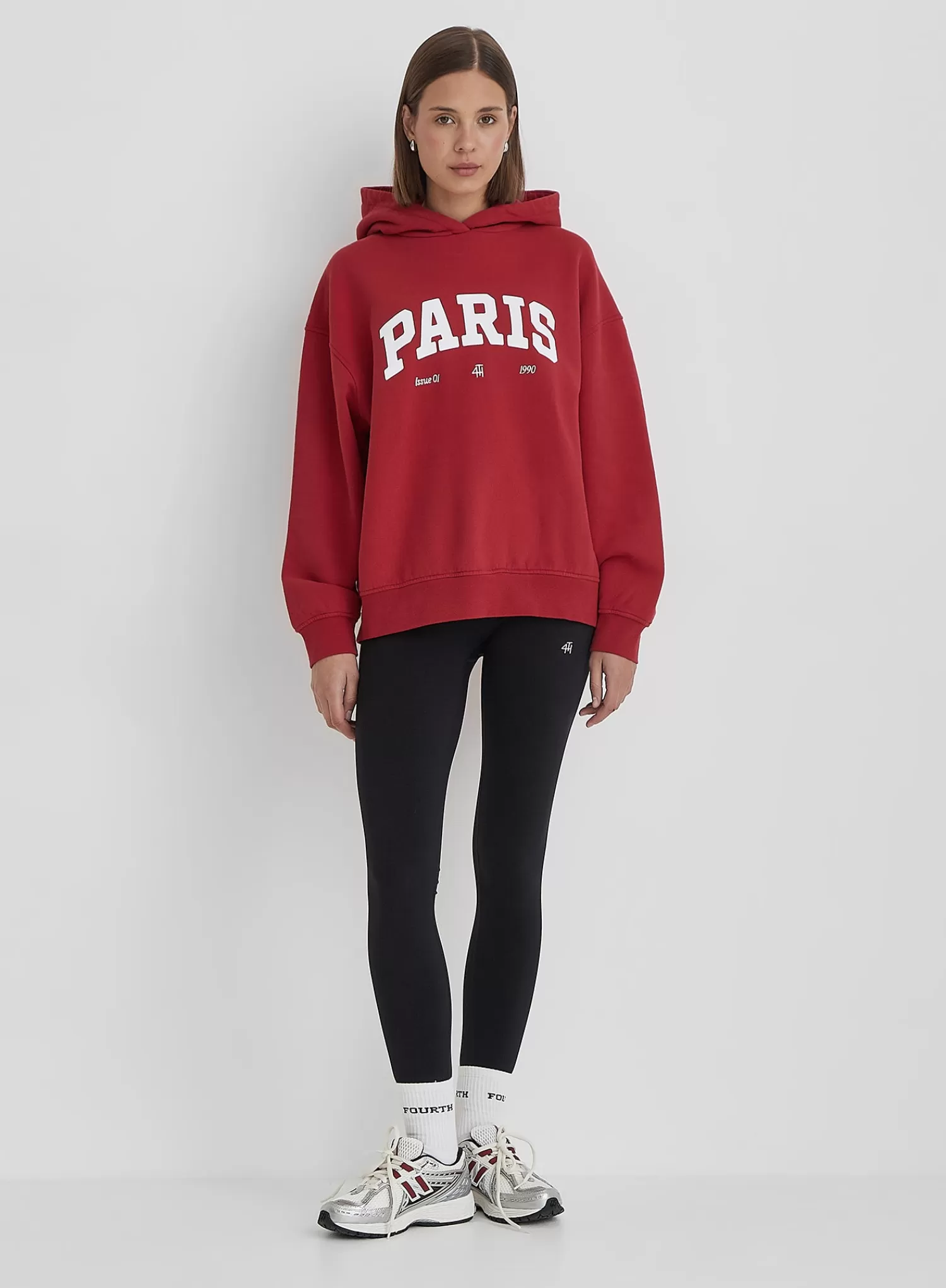 Red Paris Slogan Oversized Hoodie- Luna-4th & Reckless Store