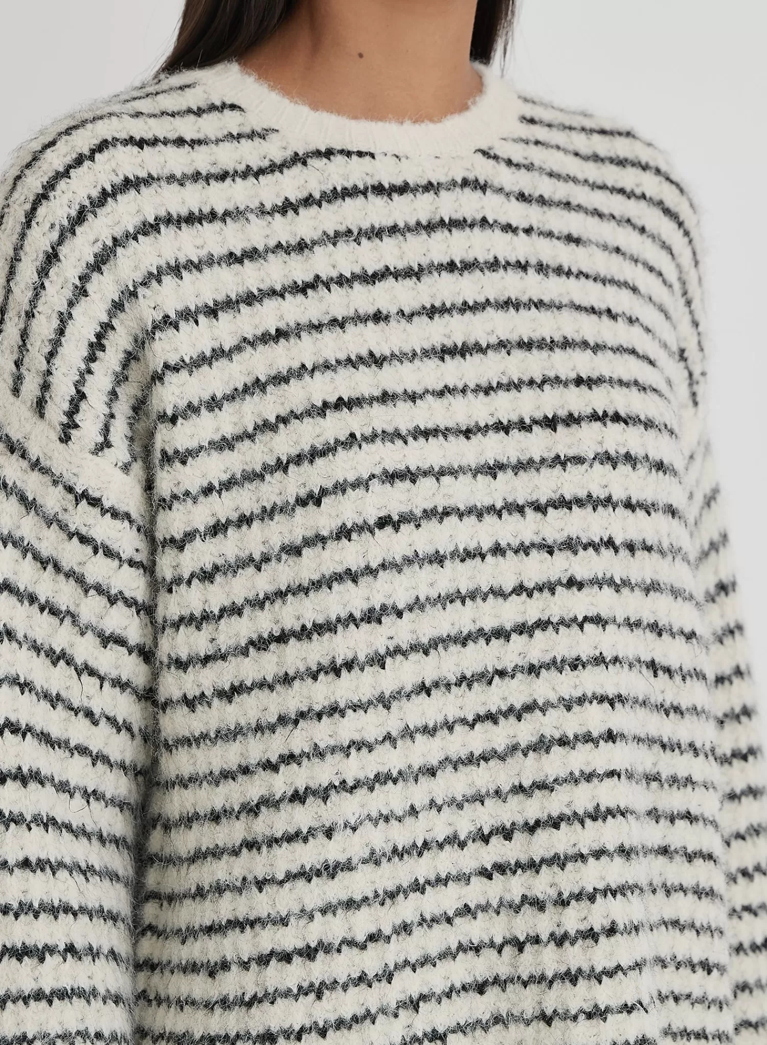 Stripe Oversized Brushed Knit Jumper- Eli-4th & Reckless Clearance