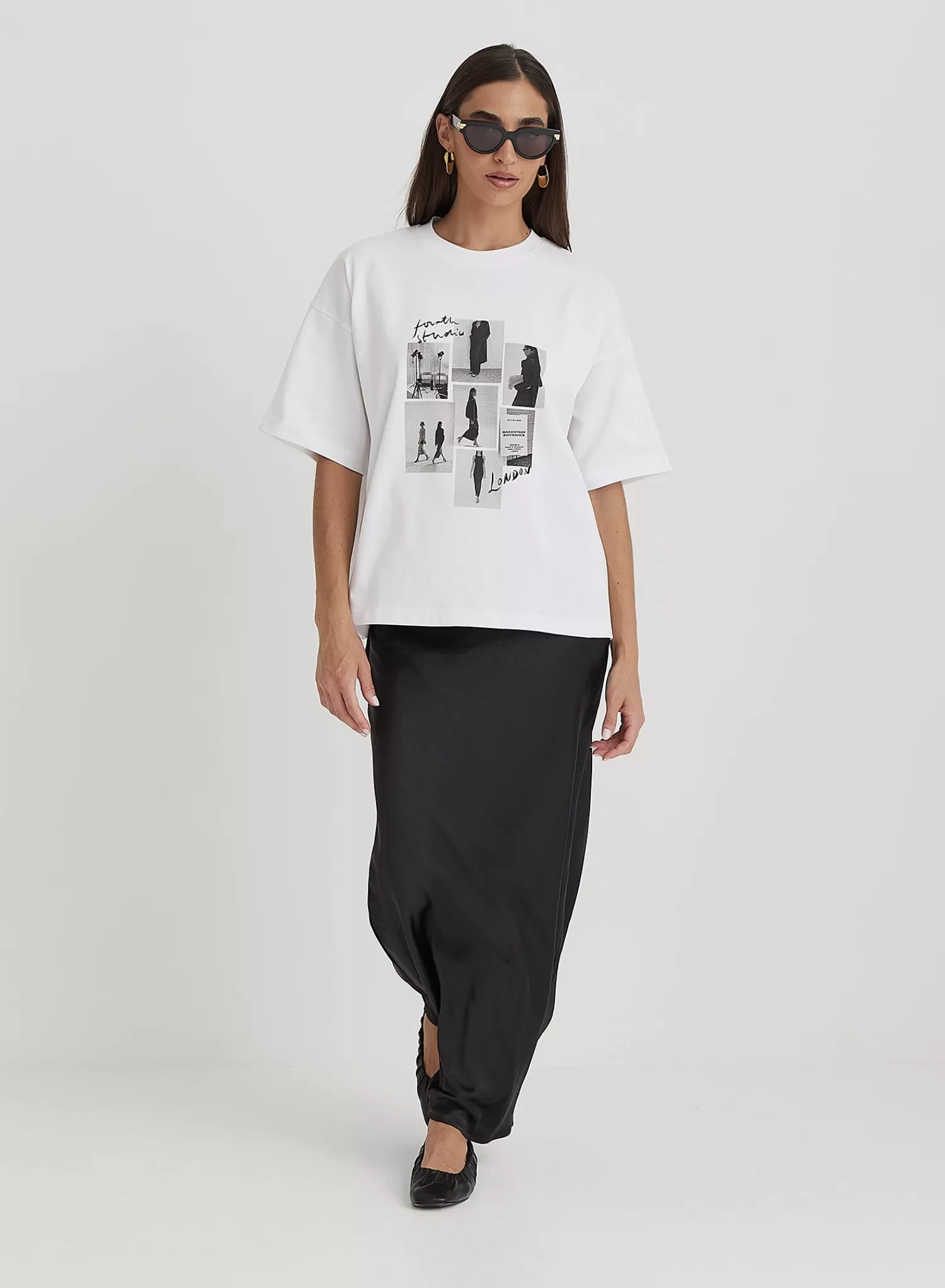White Catwalk Polaroid Graphic T-Shirt- Bruni-4th & Reckless Flash Sale