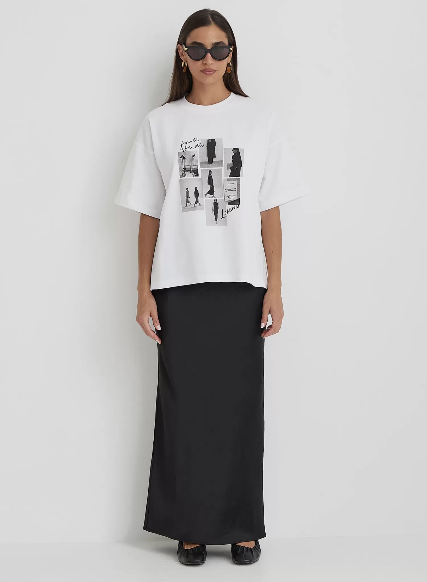 White Catwalk Polaroid Graphic T-Shirt- Bruni-4th & Reckless Flash Sale
