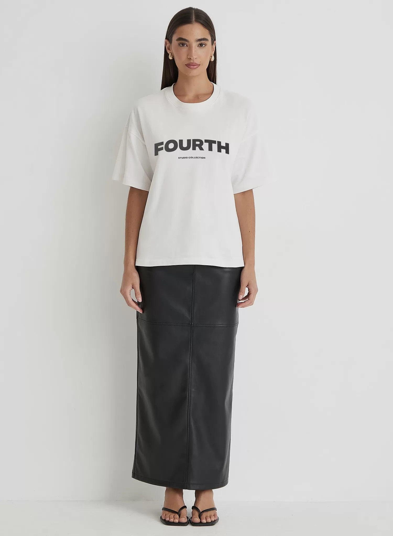 White Fourth Branded Oversized T-Shirt- Hannah-4th & Reckless Best