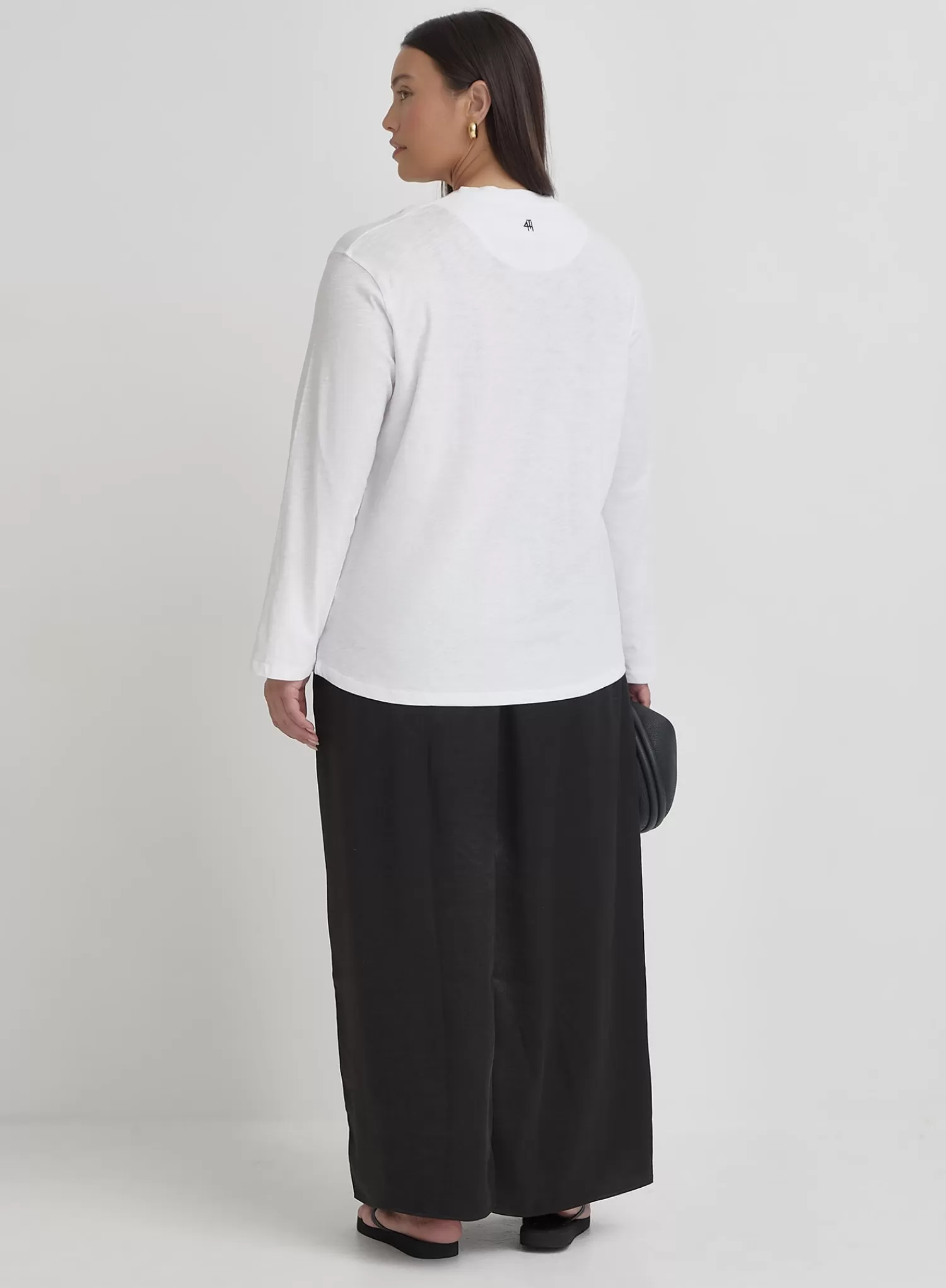 White Plus Size Long Sleeve 4th Studio Slogan Top- Tanna-4th & Reckless Shop