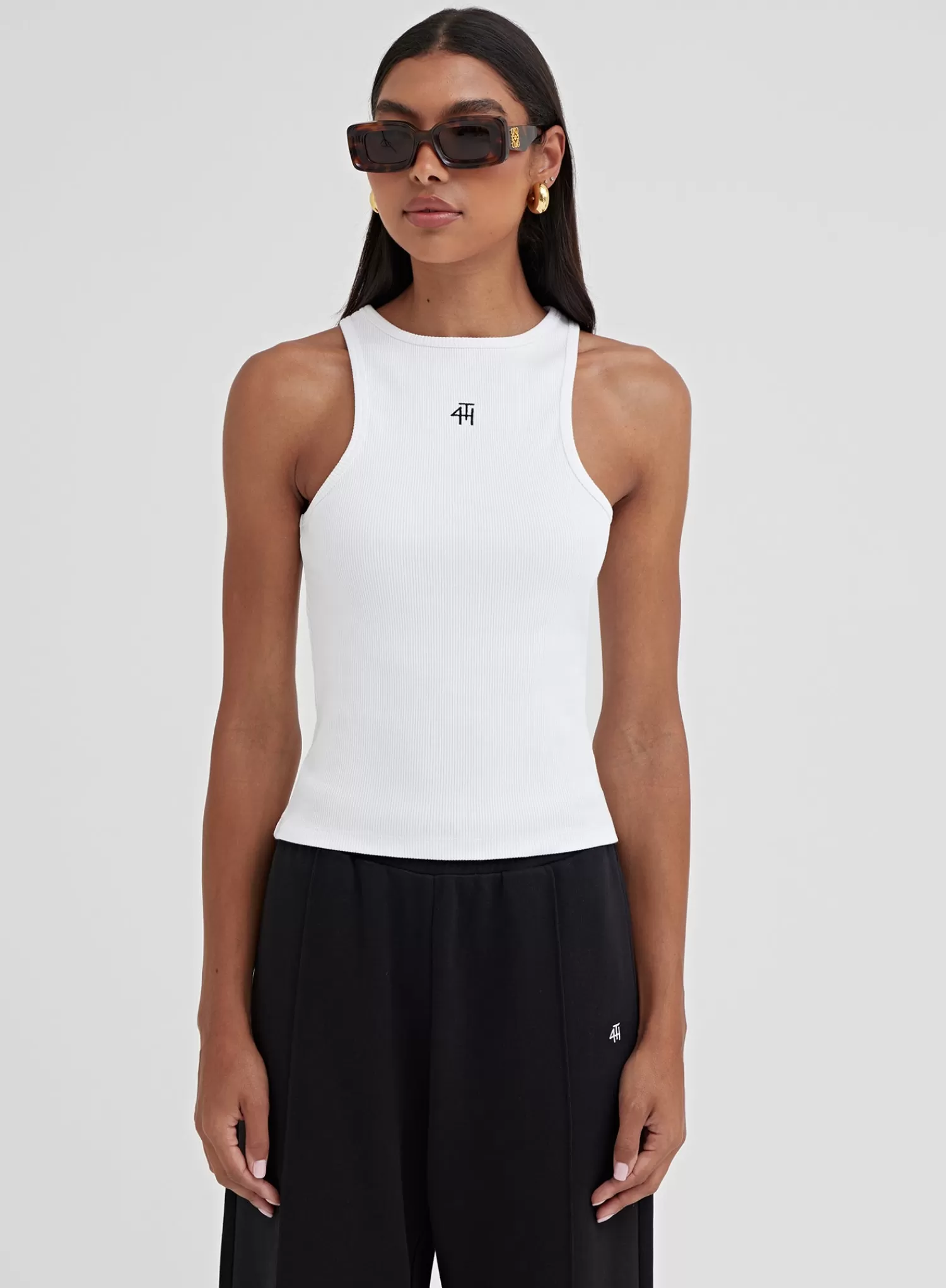 White 4th Branded Racer Vest Top - Everyday-4th & Reckless Sale