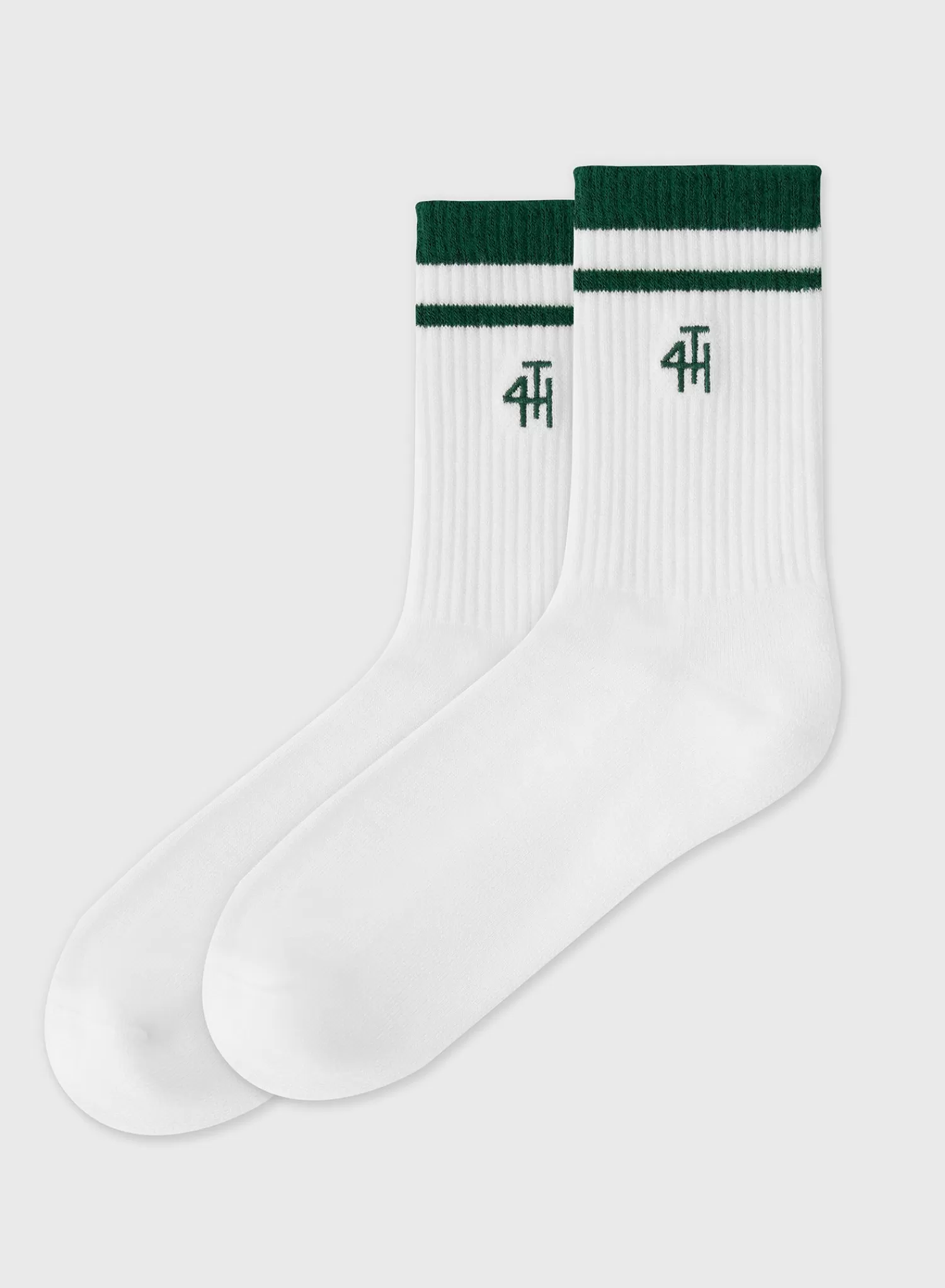 White With Green Trim Fourth Branded Socks-4th & Reckless Store